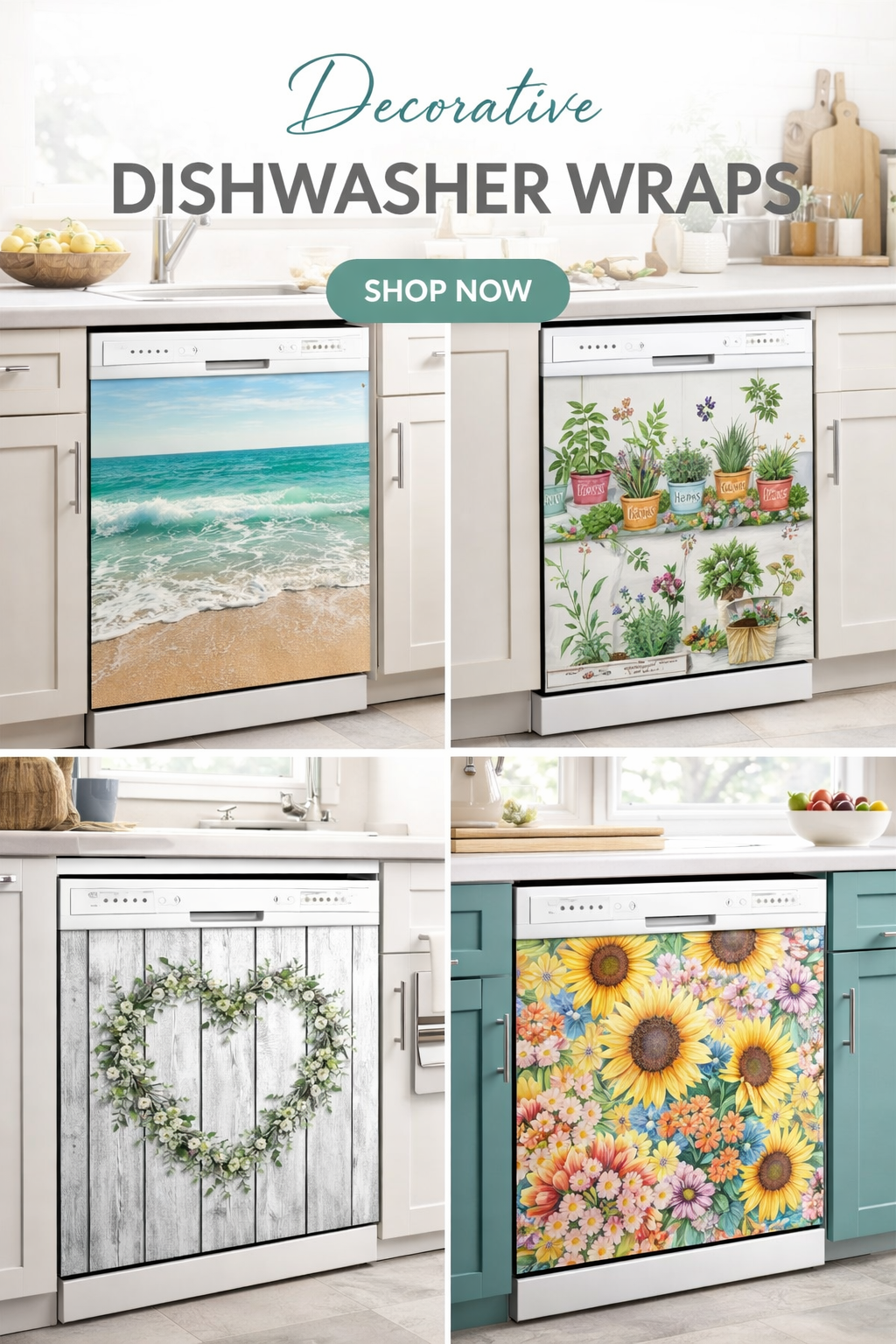 Decorative Dishwasher Stickers – 2pcs Set (58 × 65 cm)