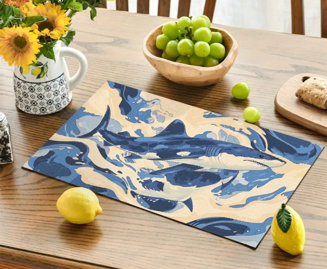 Shark print placemats set
