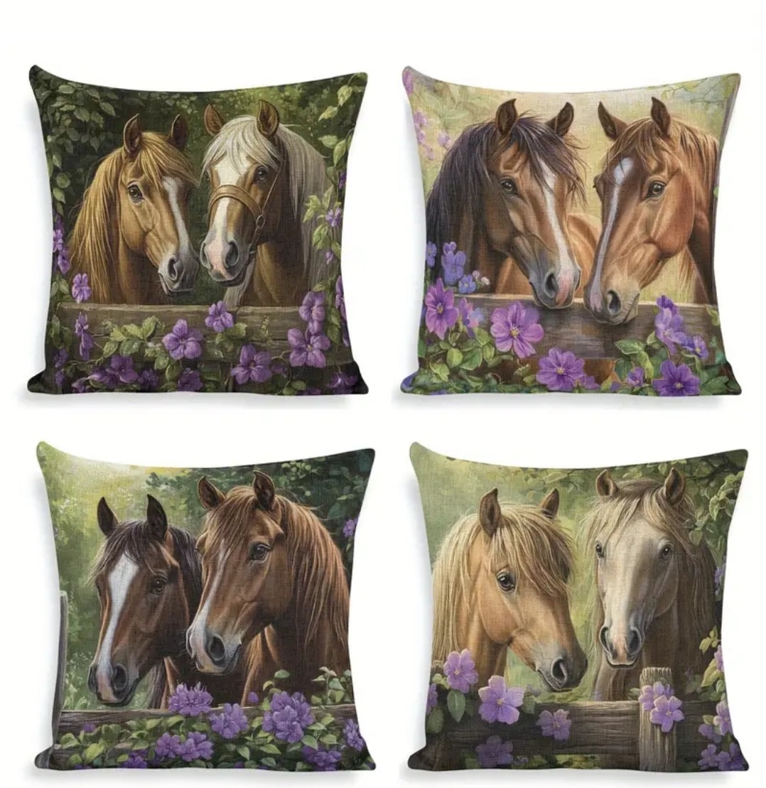 Horse and flower cushion