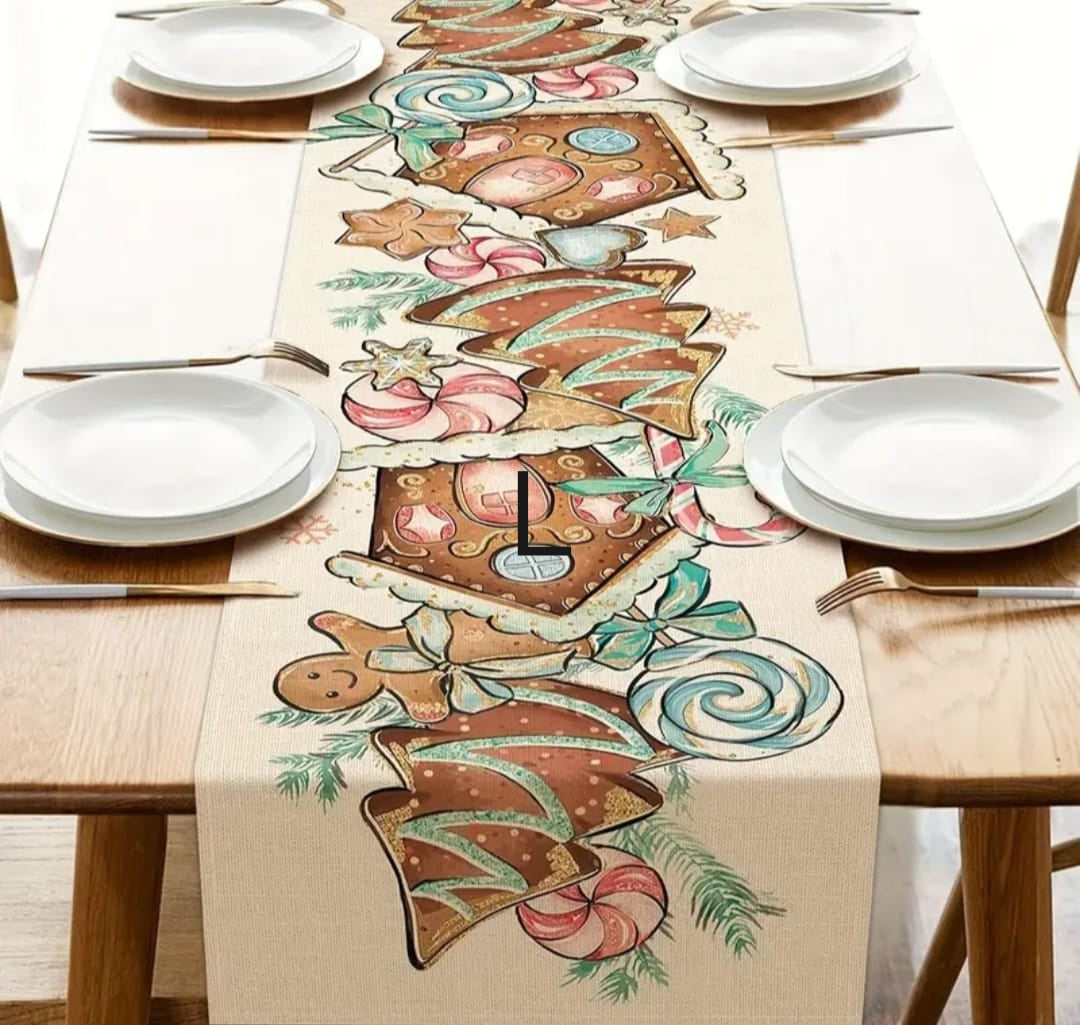 Pink Xmas table runners