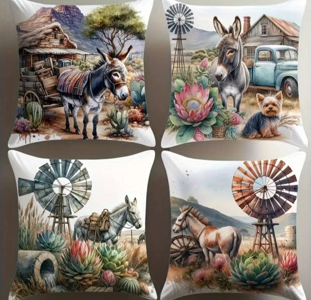 4pce cushion covers 45x45cm each