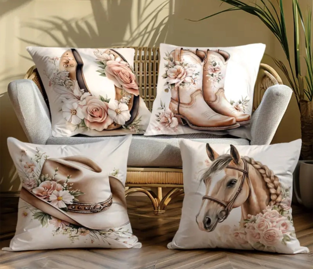 Printed horse cushion covers