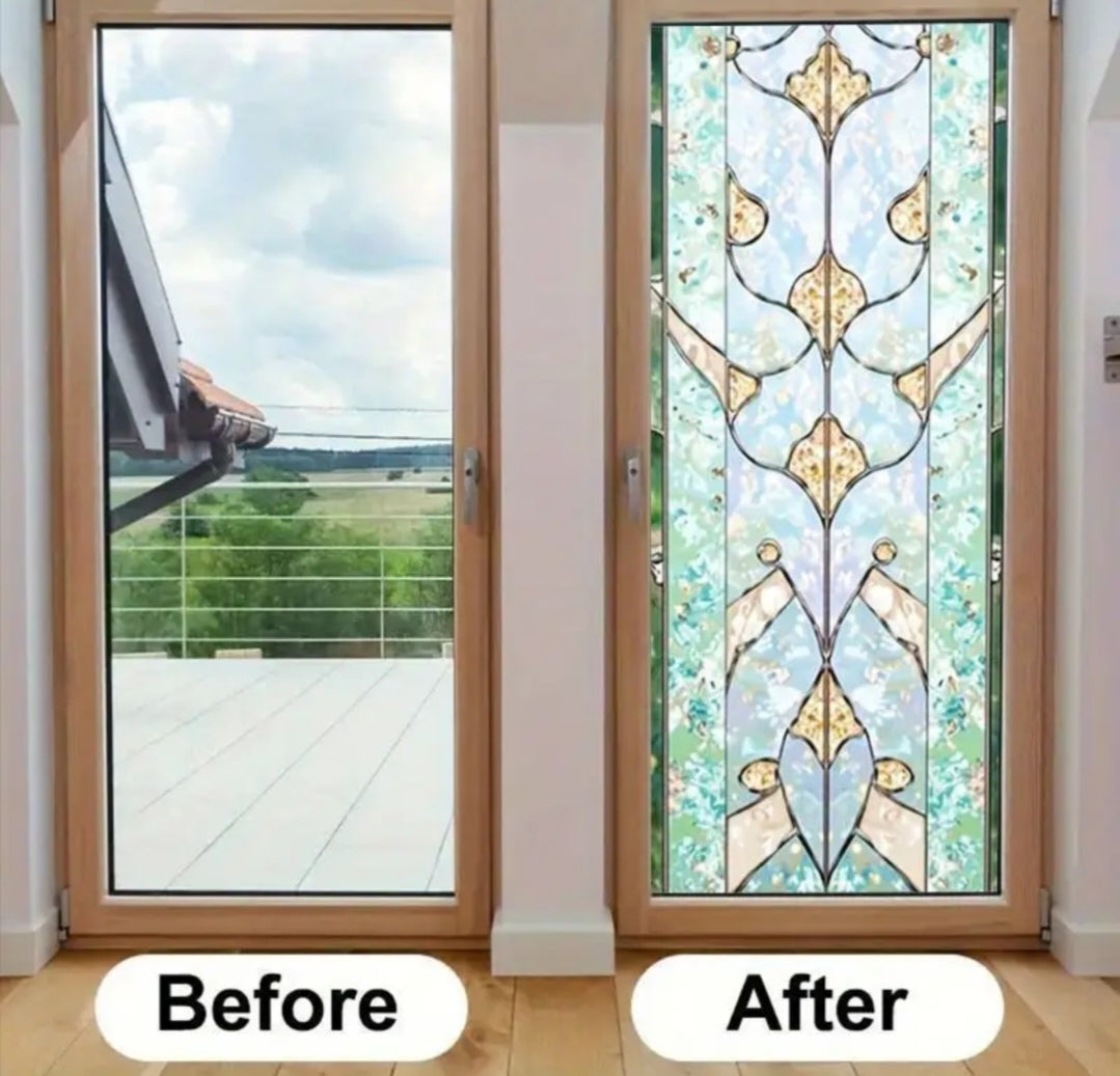 Window privacy film in blue