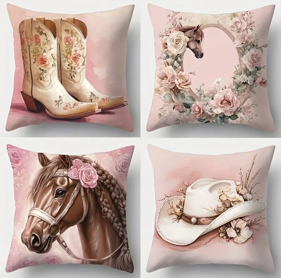 Printed horse cushion covers