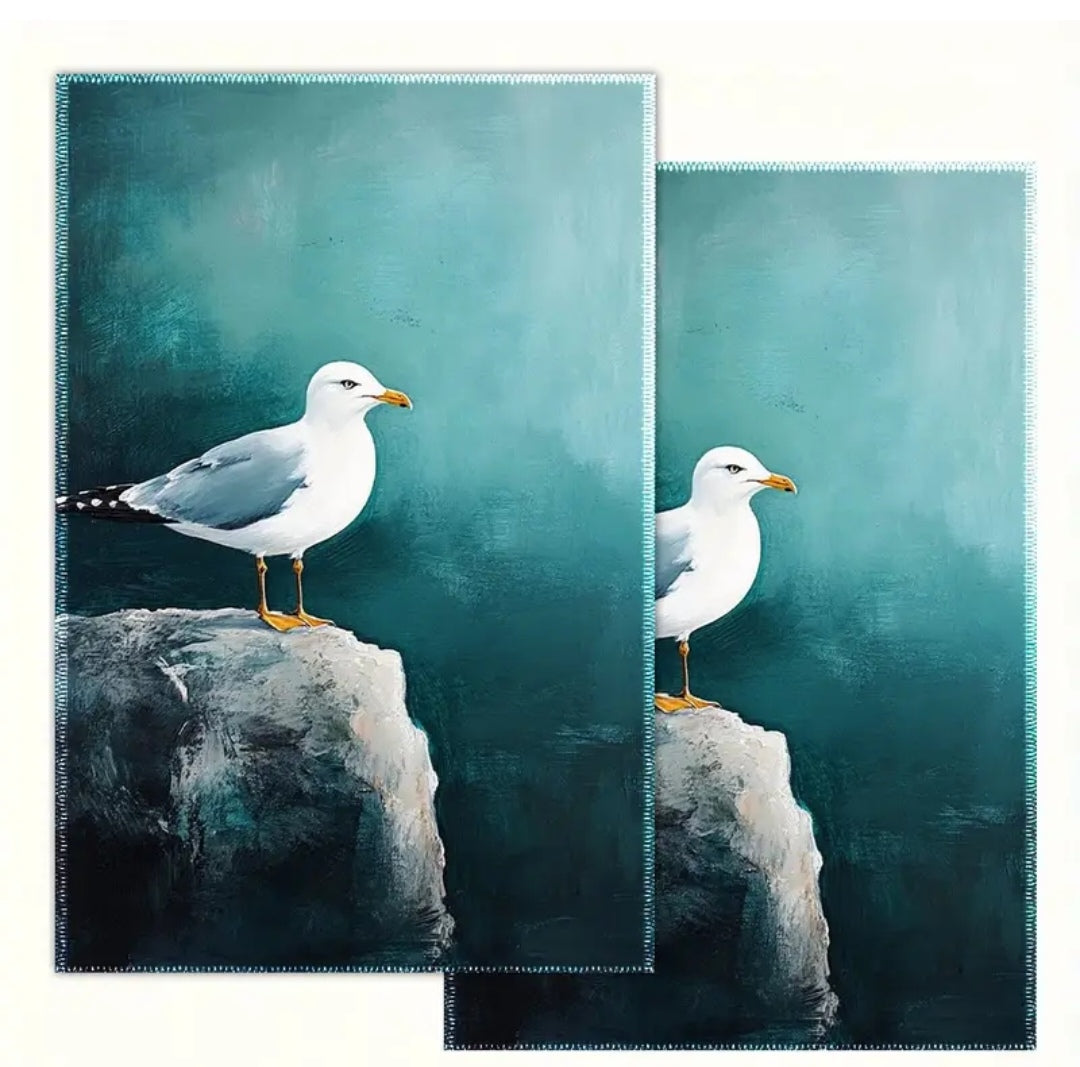 2Pce seagull print kitchen towels