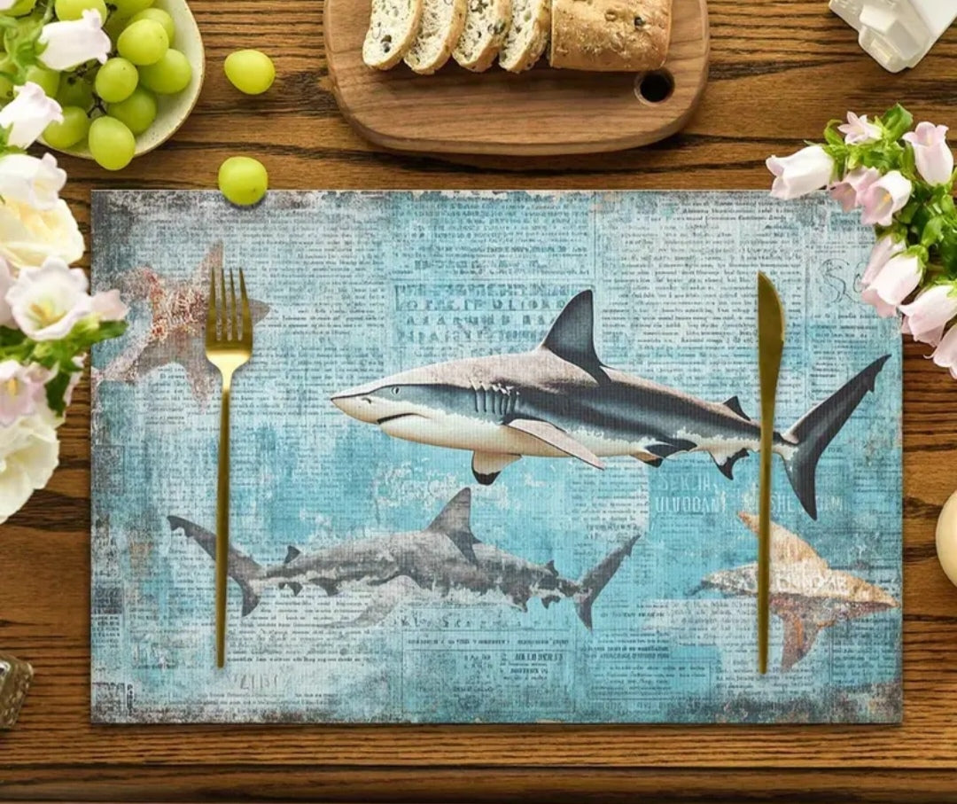 Shark print placemats set