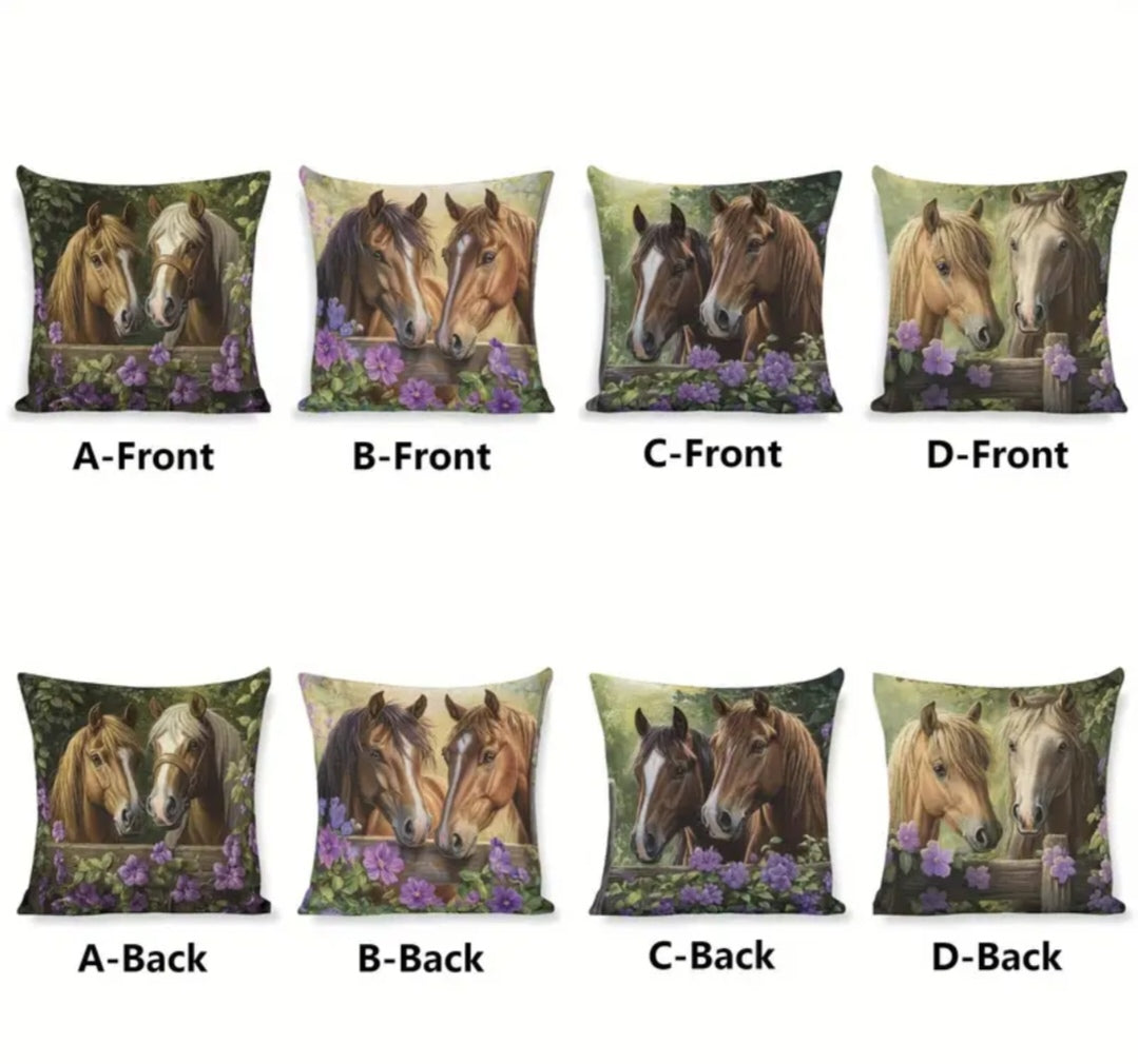 Horse and flower cushion