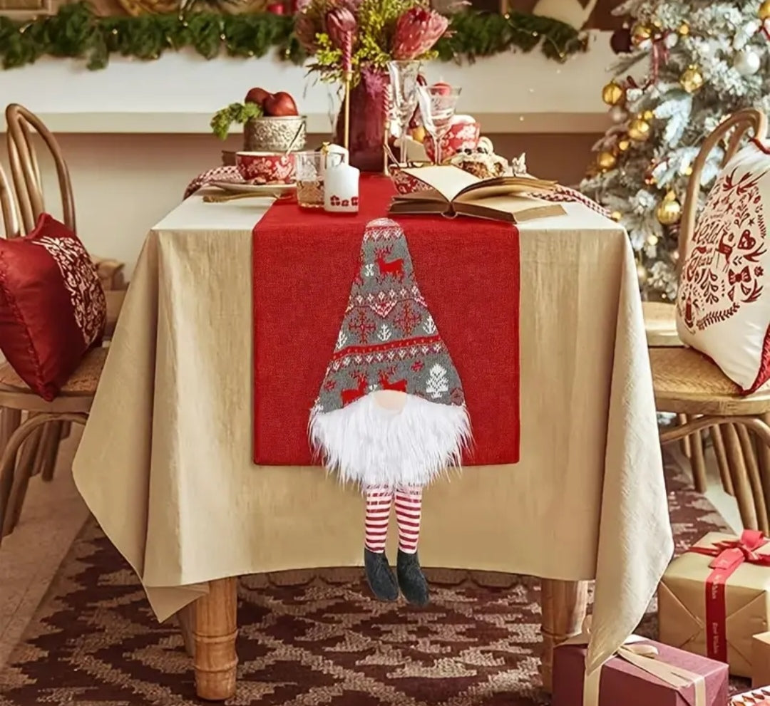 3D Christmas Gnome table runner