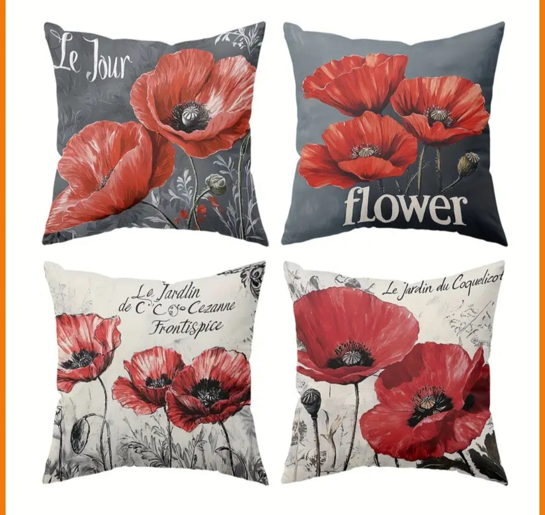 4pce cushion covers 45x45cm each