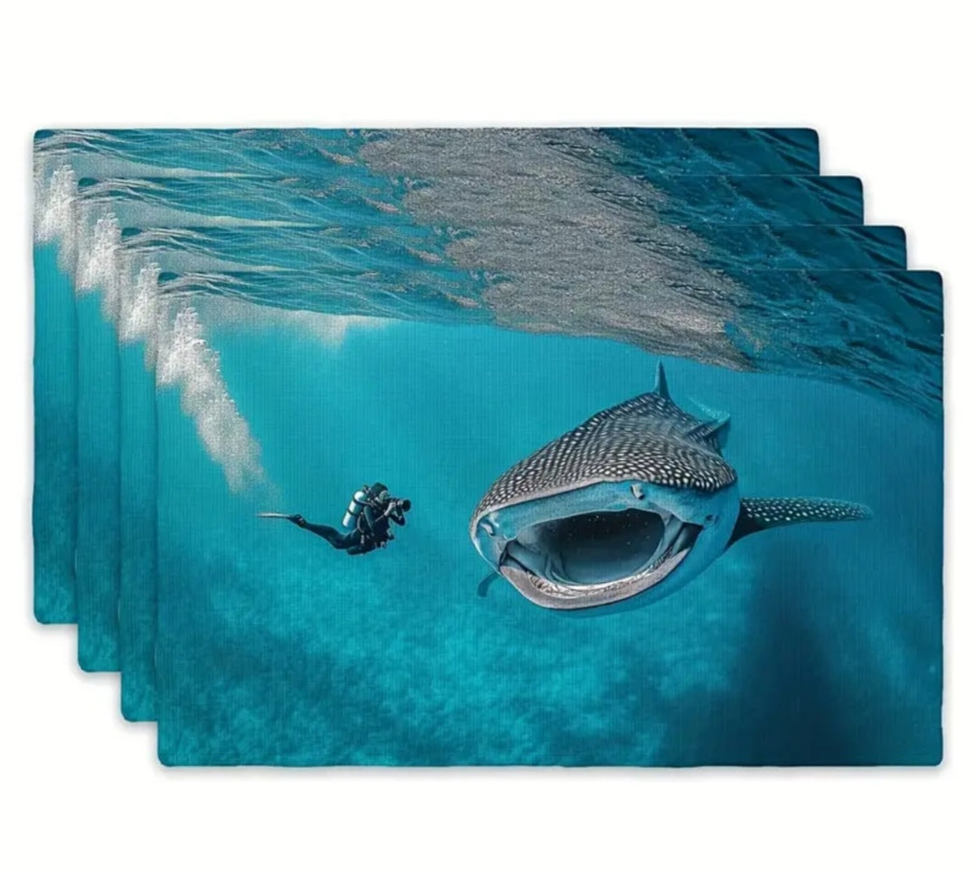Shark print placemats set