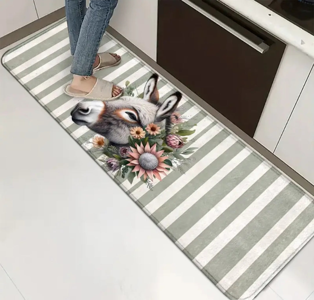 Donkey print 2pce kitchen mats