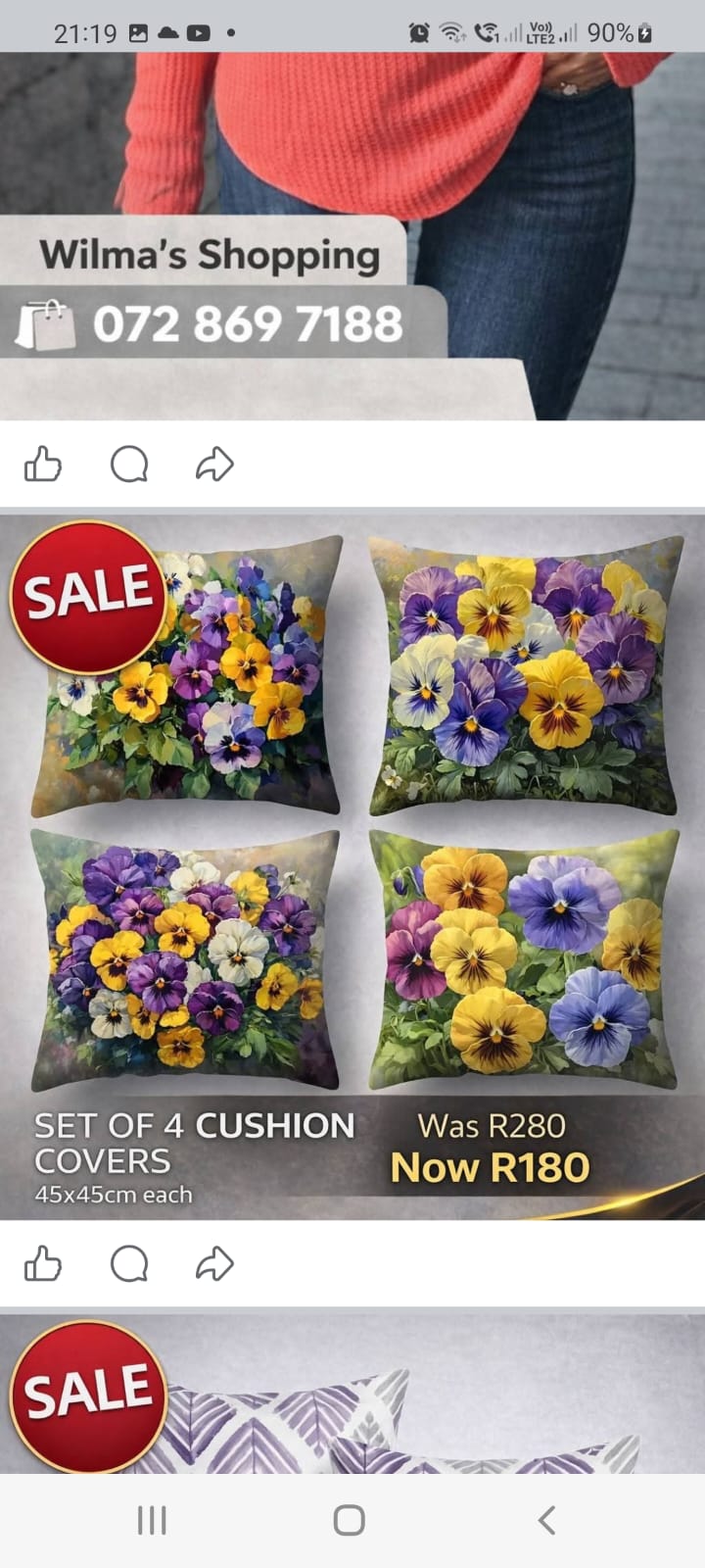 Floral Cushion Cover Set (4 Pack) – Vibrant Pansy Flower Design 45×45cm | Decorative Throw Pillow Covers for Home Décor