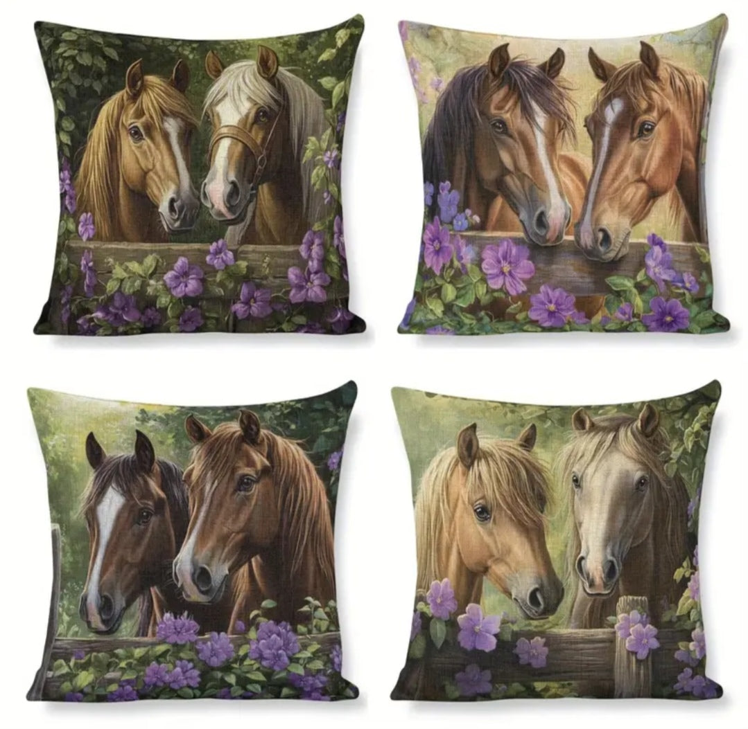 Horse and flower cushion