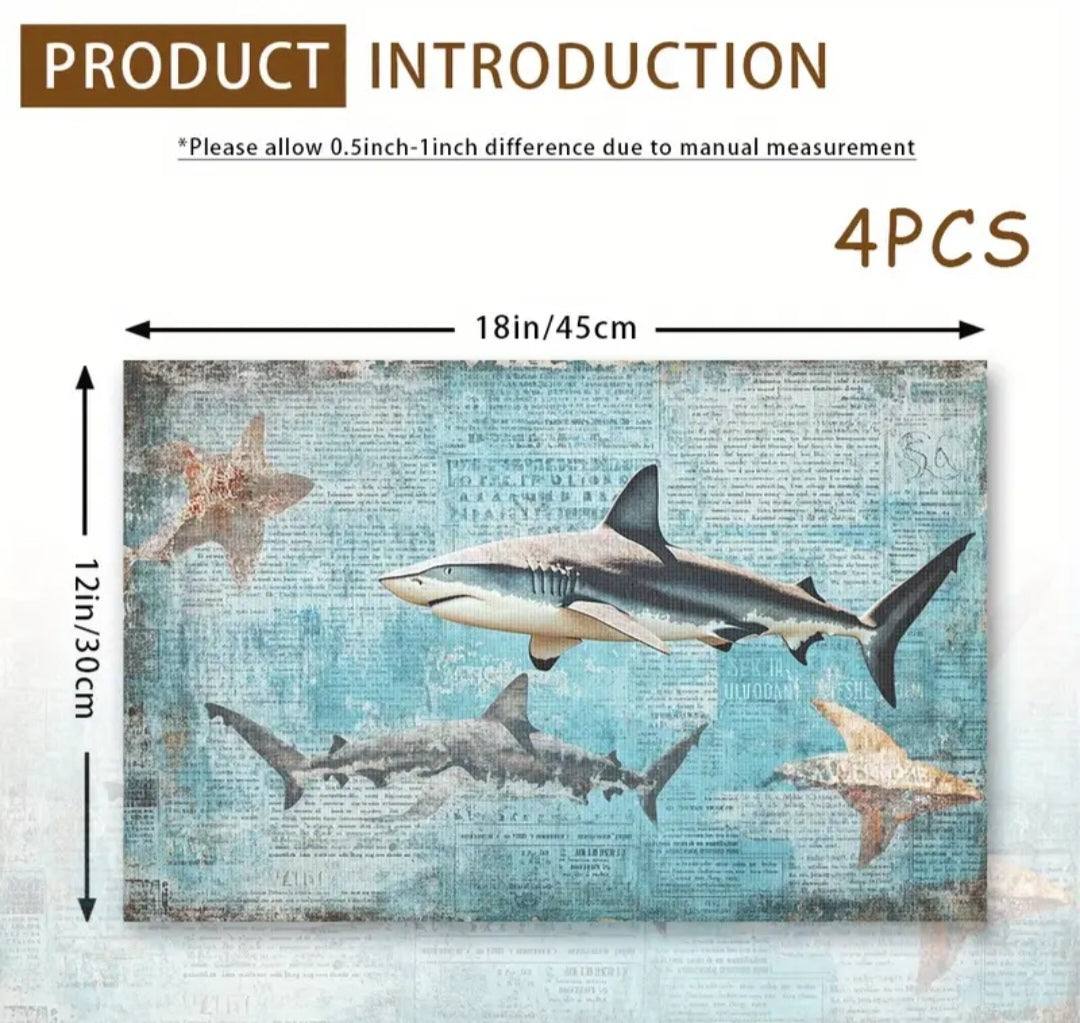 Shark print placemats set