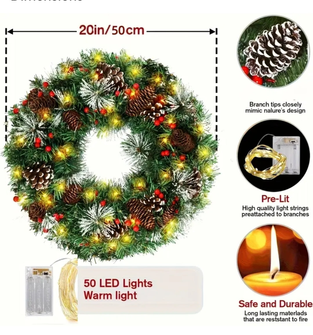 50cm Wreath with lights
