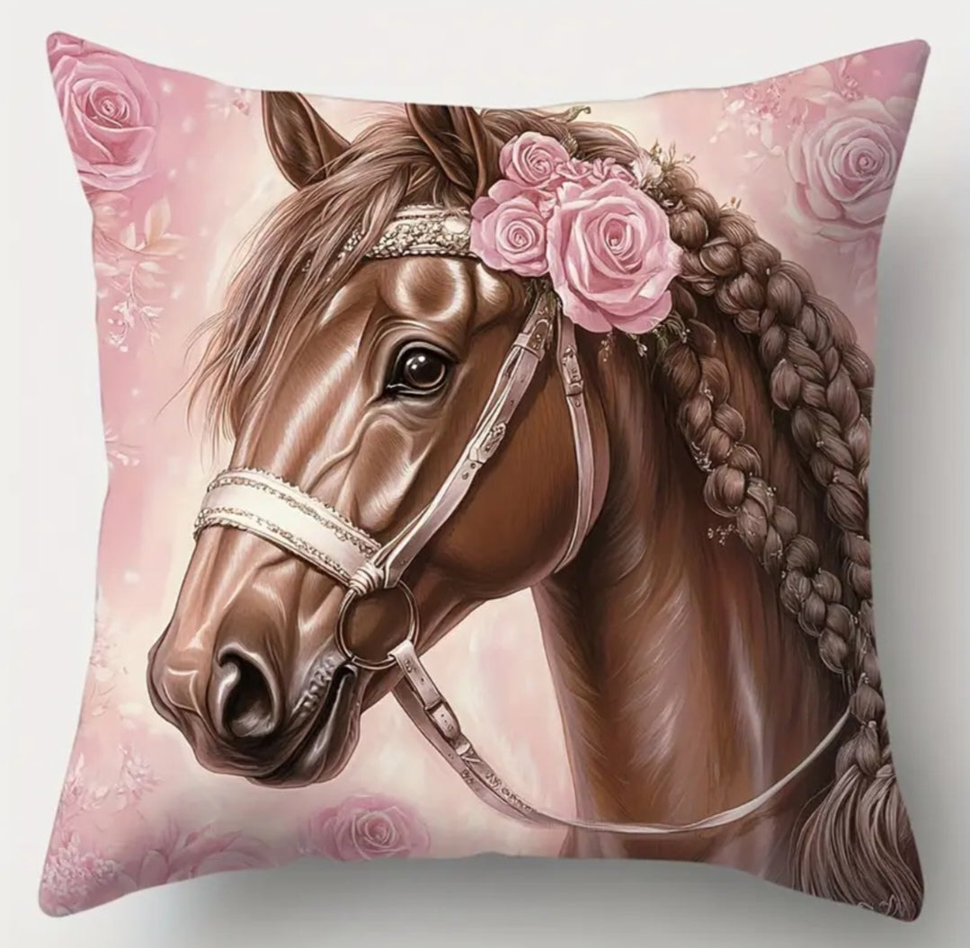 Printed horse cushion covers