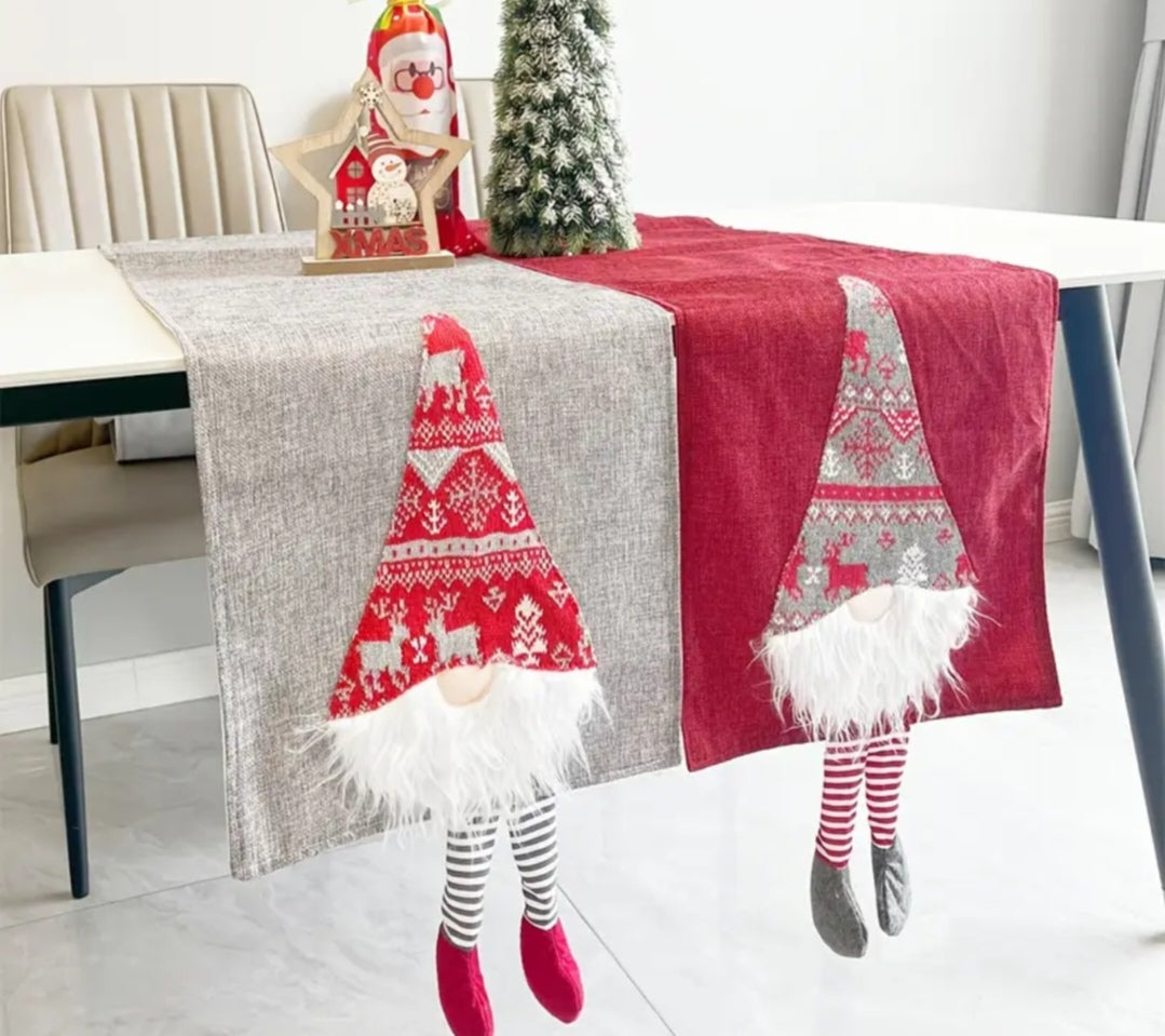 3D Christmas Gnome table runner