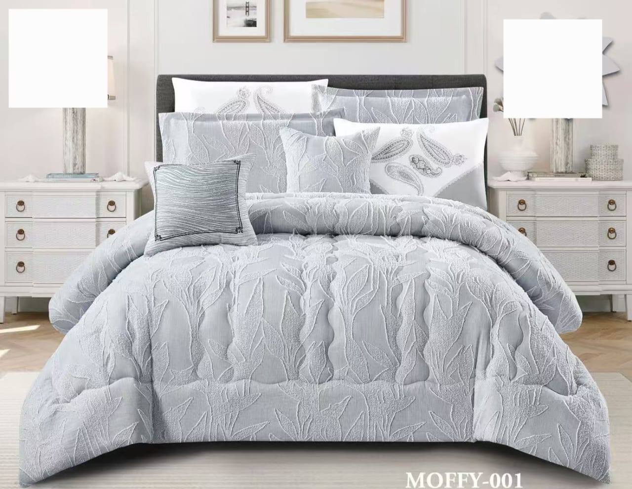 Luxury 7 Piece King Comforter Set – Soft Embroidered Bedroom Bedding