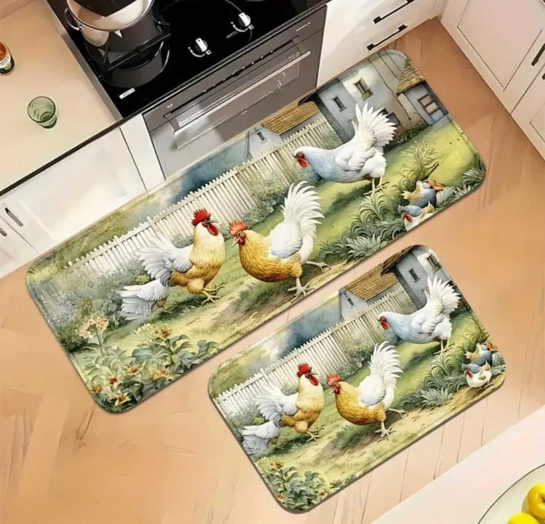 2pce Chicken kitchen mats
