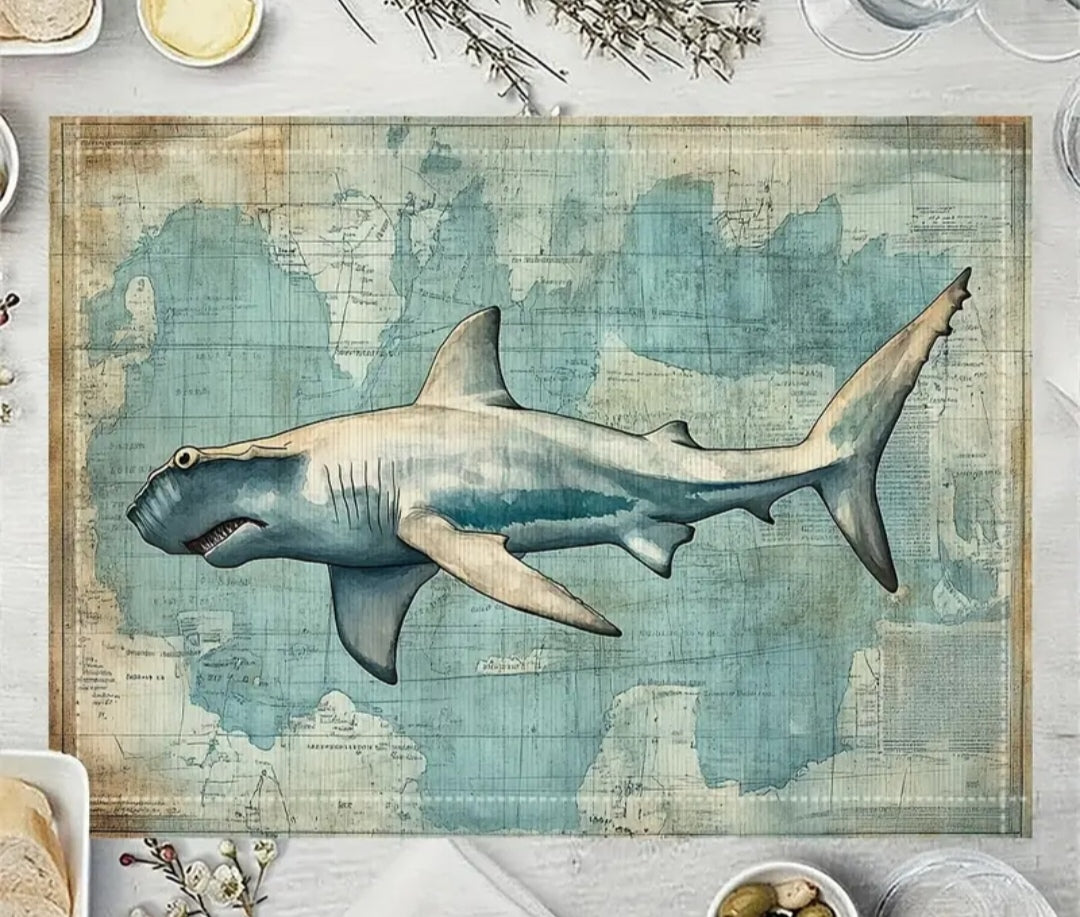 Shark print placemats set