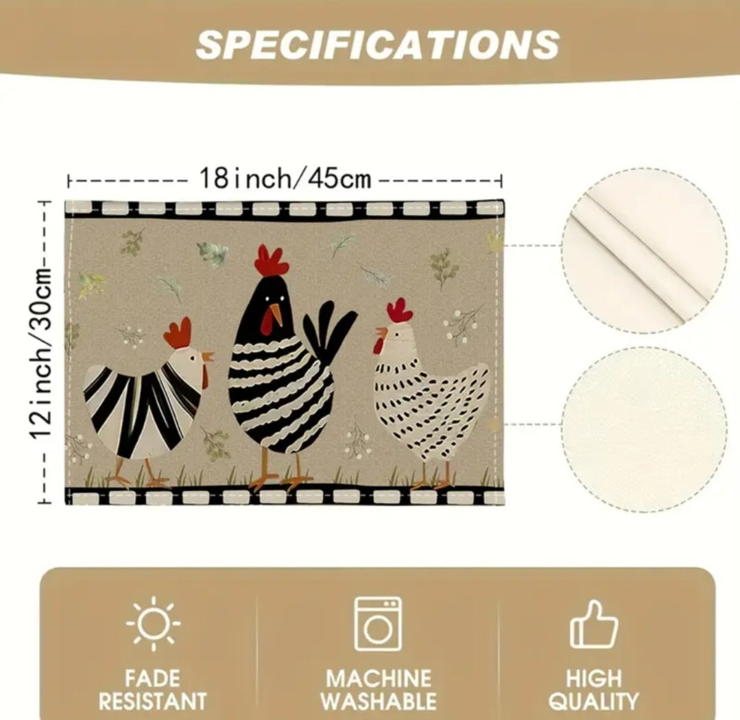 4pce placemats chicken