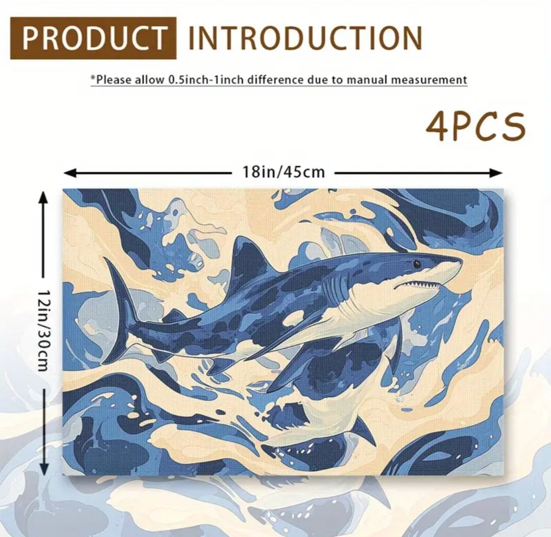 Shark print placemats set