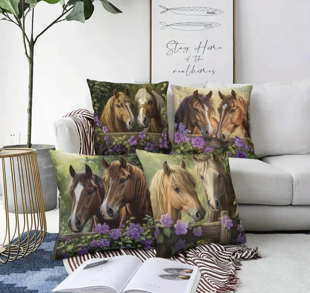 Horse and flower cushion