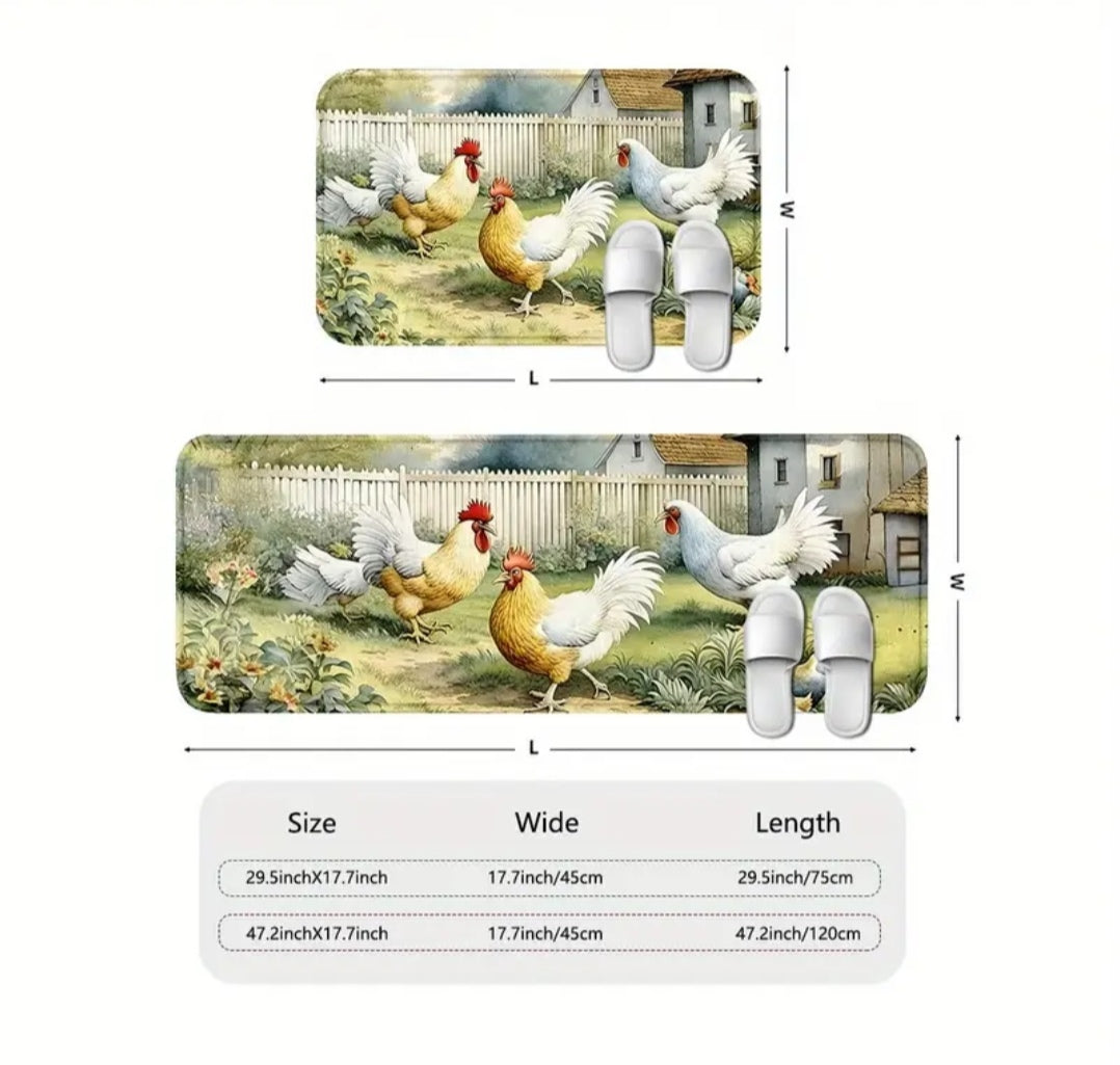 2pce Chicken kitchen mats