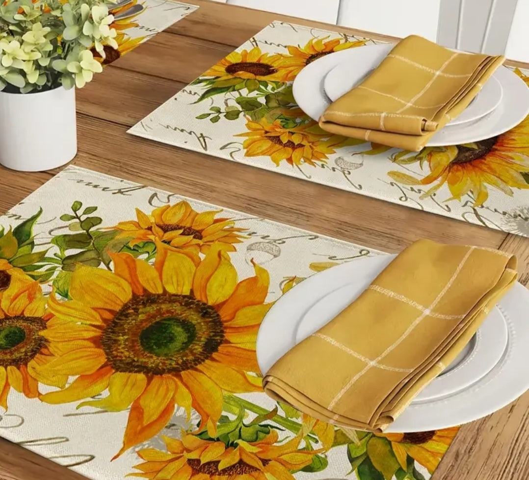 Sunflower placemat set
