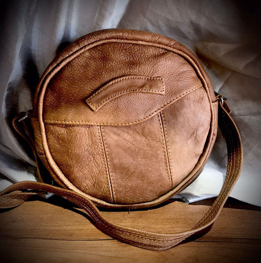 Leather round bag