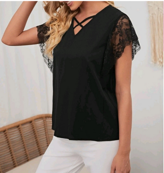 Crisscross neck top