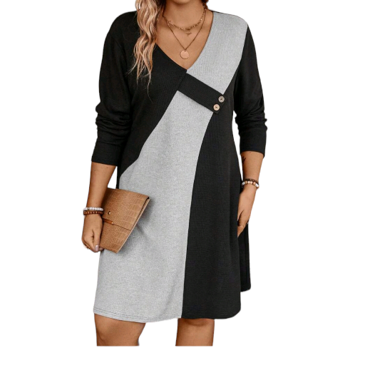 Contrasting color block Dress