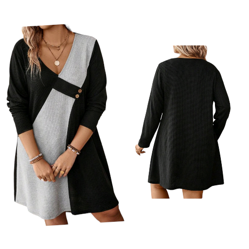 Contrasting color block Dress