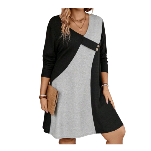 Contrasting color block Dress