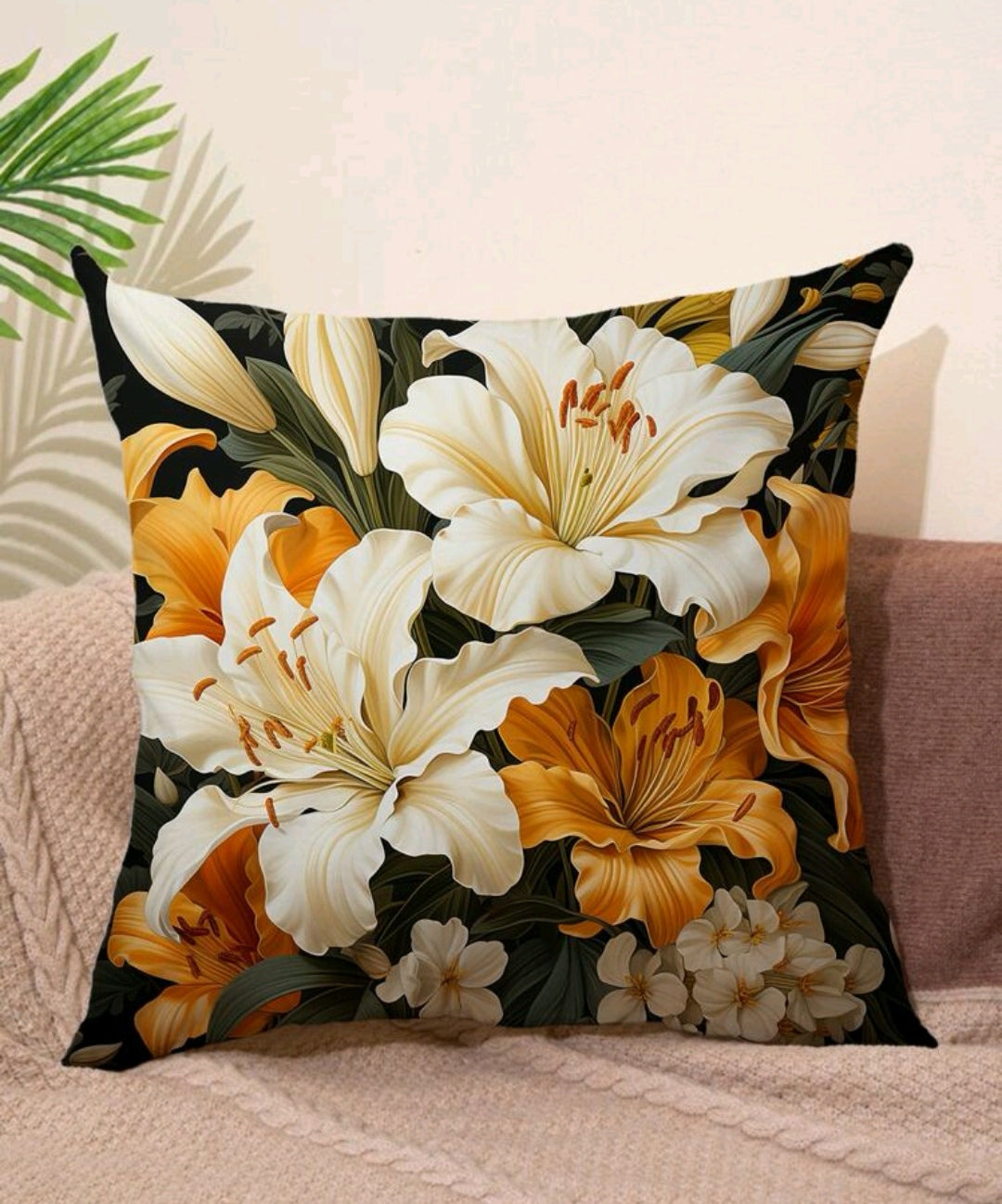 Lily Flower Cushion Cover