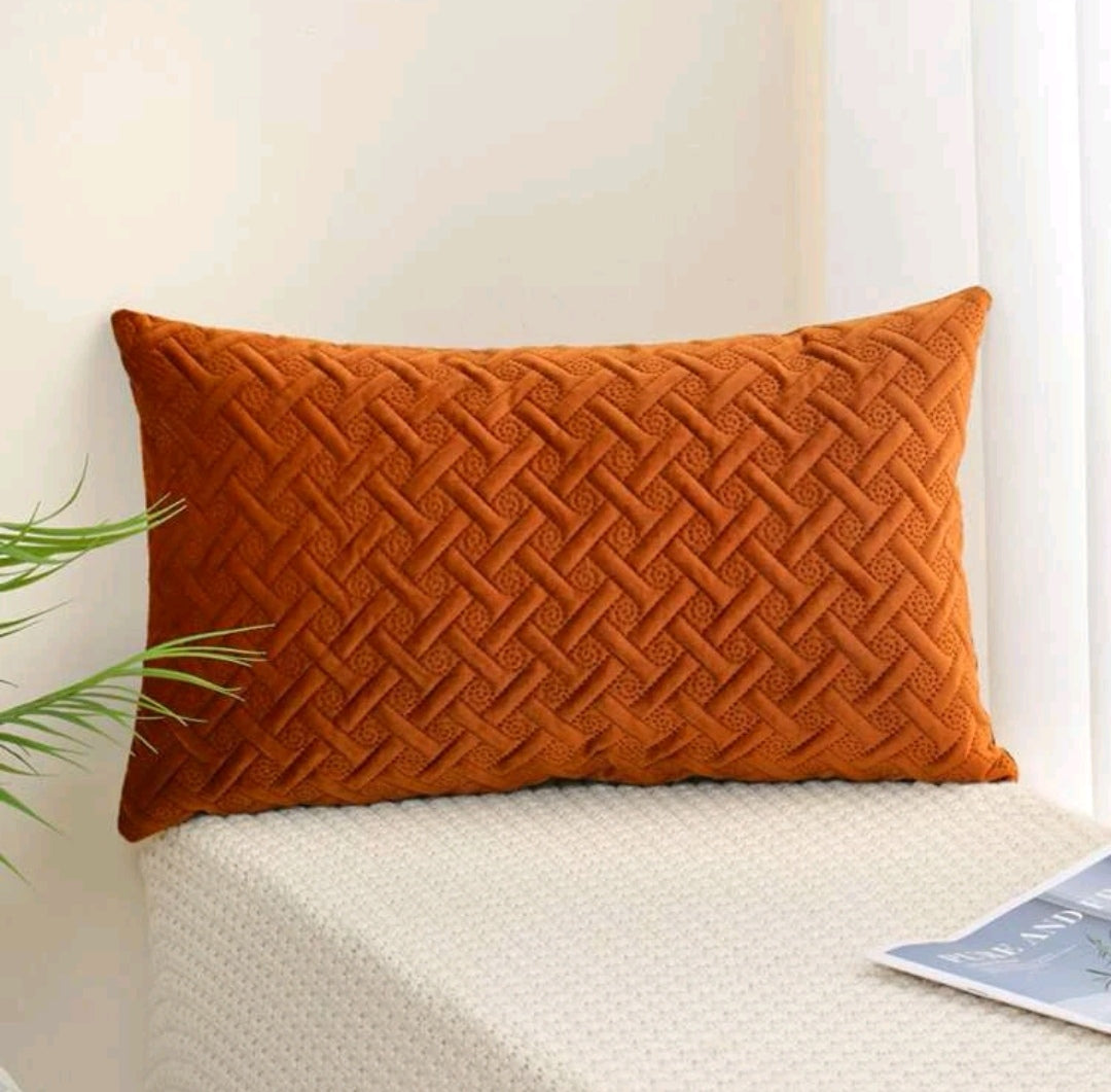 Burnt orange Embossed Cushion Cover