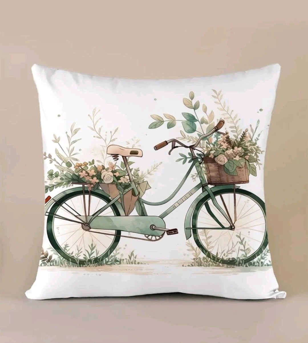 Bicycle Print Cushion Cover