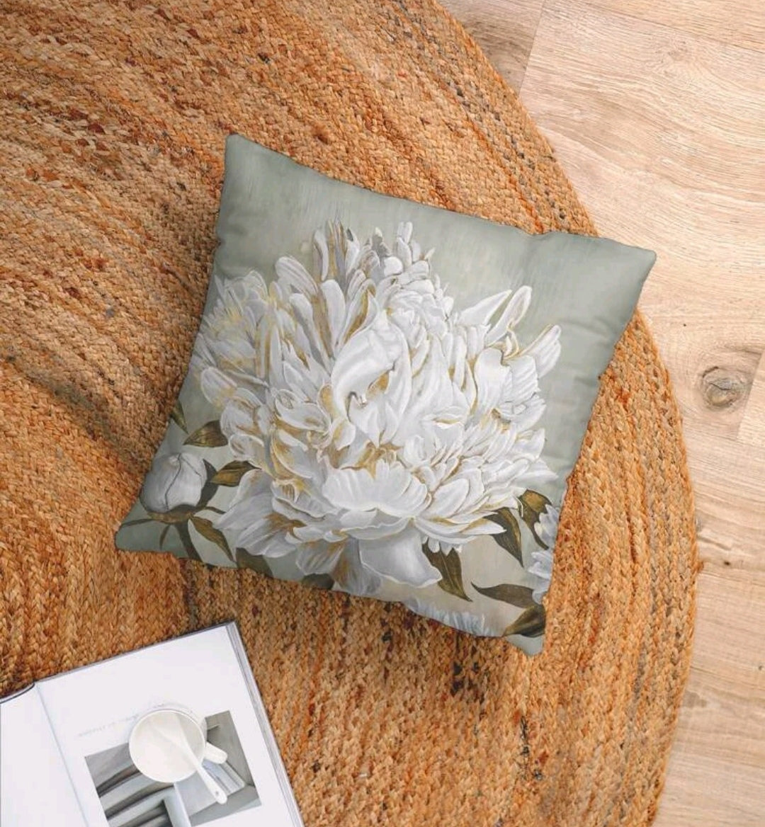 Cool Grey and White Cushion Cover