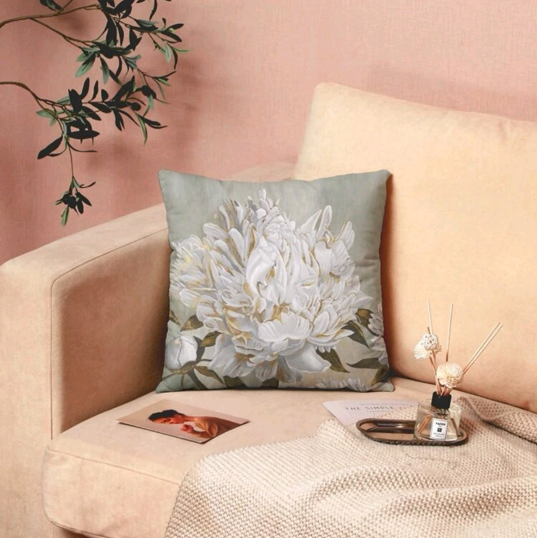 Cool Grey and White Cushion Cover