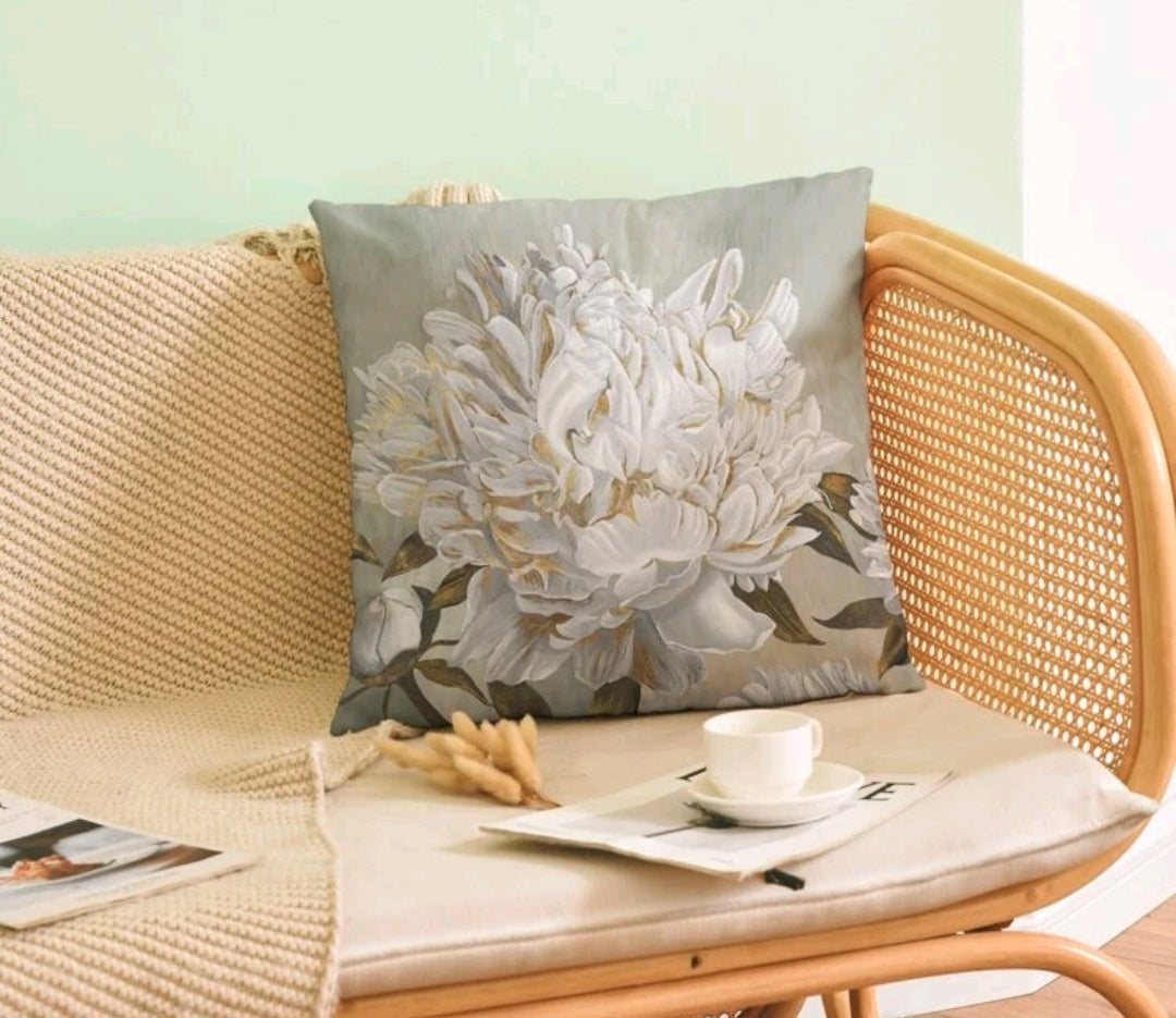 Cool Grey and White Cushion Cover