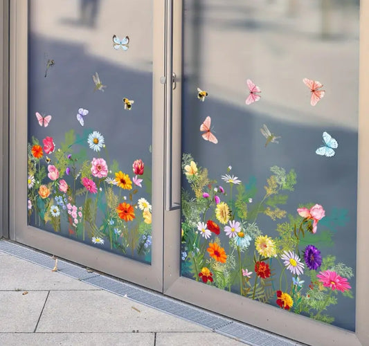 Flower and Butterfly Window Sticker