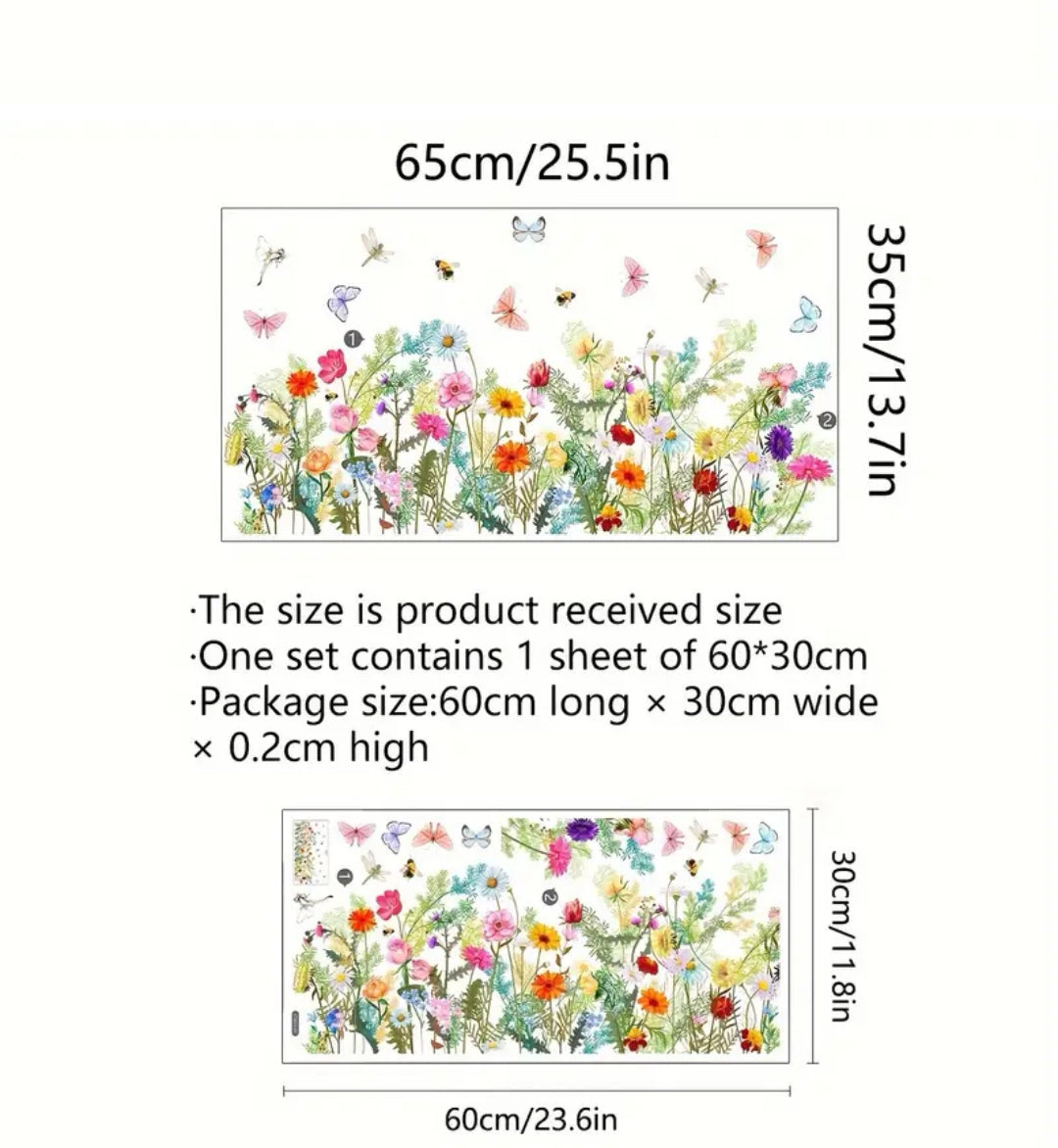 Flower and Butterfly Window Sticker