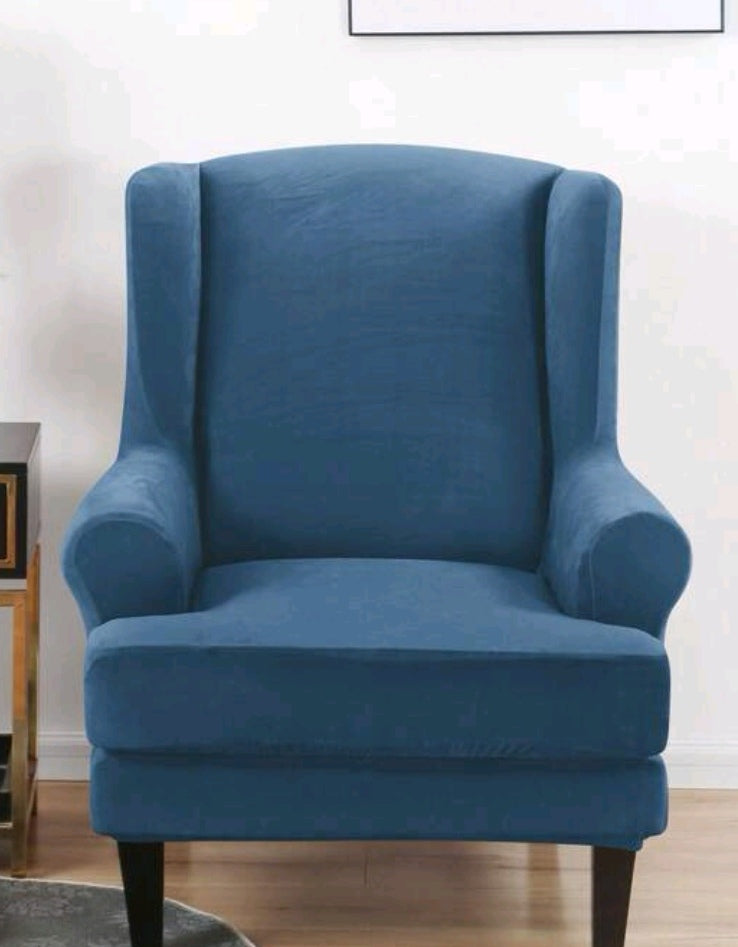 Wingback Chair Slipcover in velvet