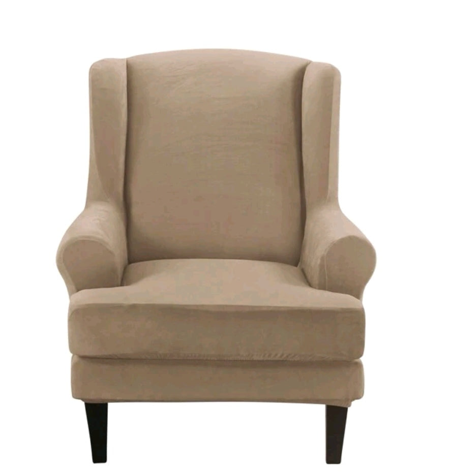 Wingback Chair Slipcover in velvet