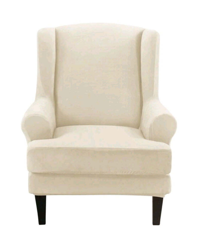 Wingback Chair Slipcover in velvet