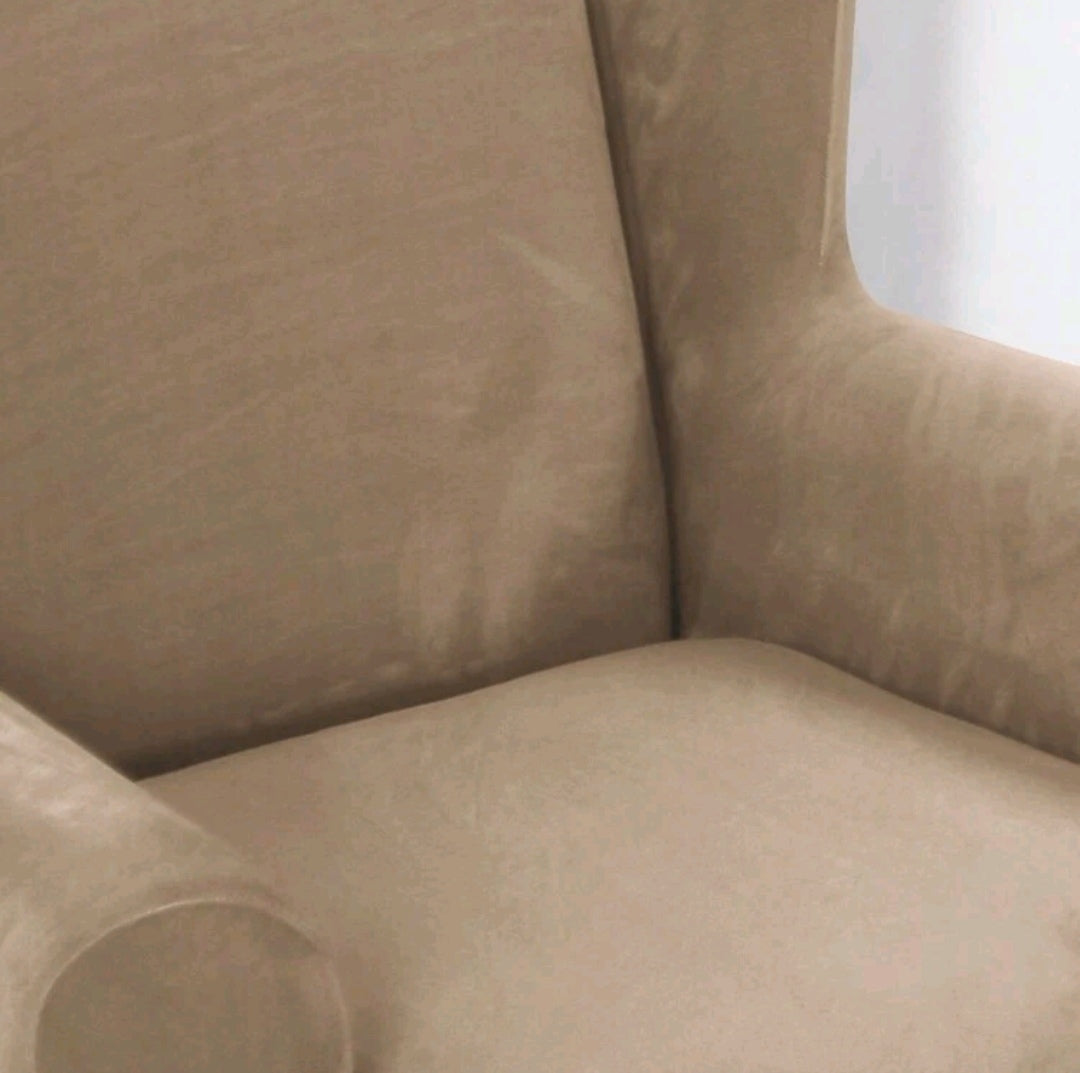 Wingback Chair Slipcover in velvet