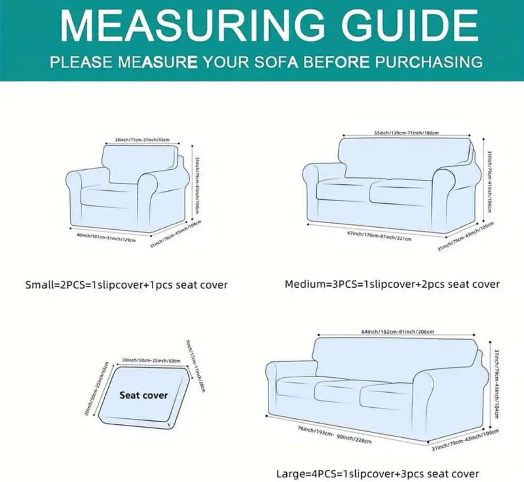 Single Seater Couch slipcover with loose Cushion covers