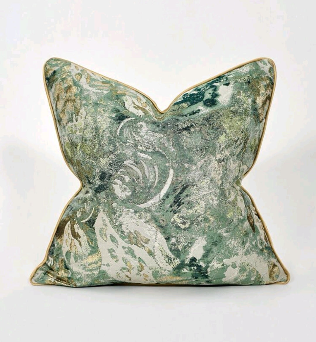 Green Print Cushion Cover