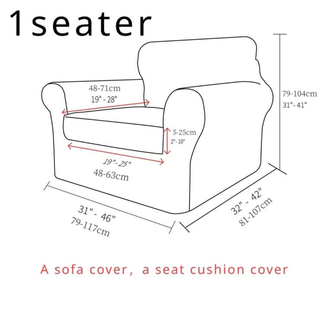 Single Couch cover + loose Cushion Cover