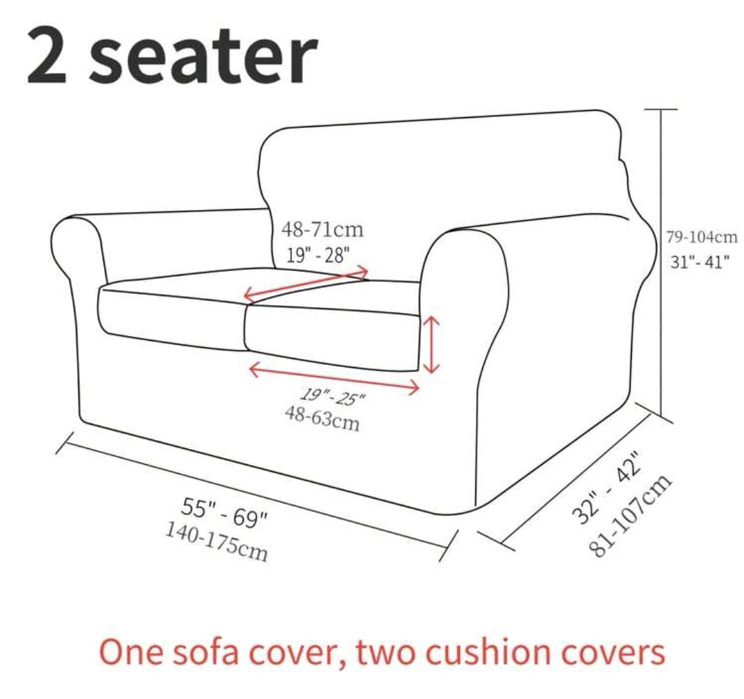 Two seater couch cover (including two cushion covers)